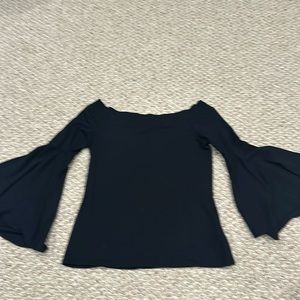 Express bell sleeve off the shoulder shirt.